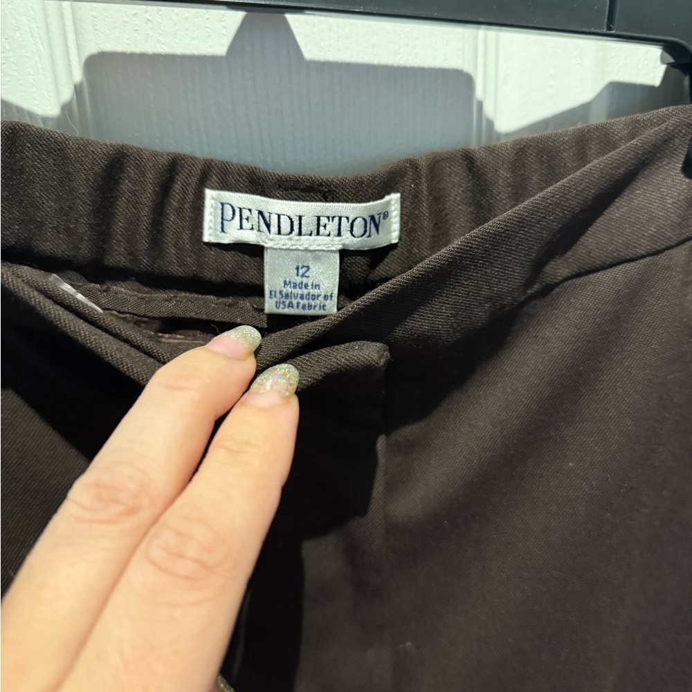 Pendleton Rich Chocolate Wool Brown Pants 12 - Picture 2 of 7